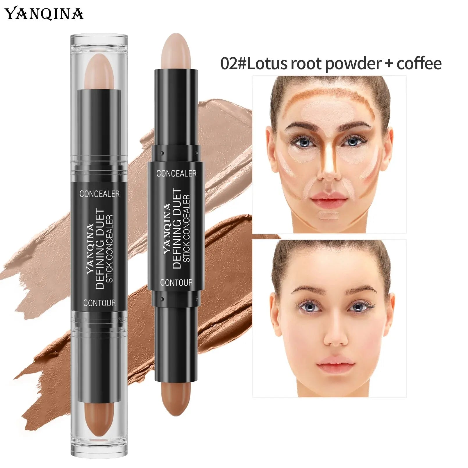 Tidesmit Contour Stick Duo waterproof highlight and shadow cream shade swatch for natural finish face makeup