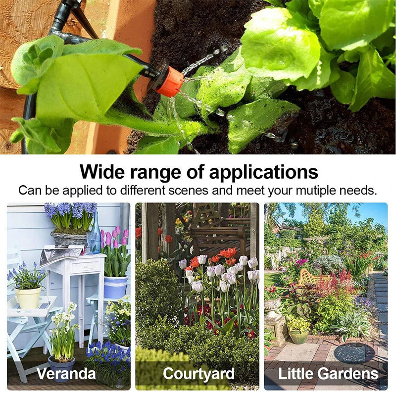 30M Garden Hose Set Adjustable Nozzle & Micro Drip Irrigation Automatic Watering System for Flowers DIY Portable Garden Supplies