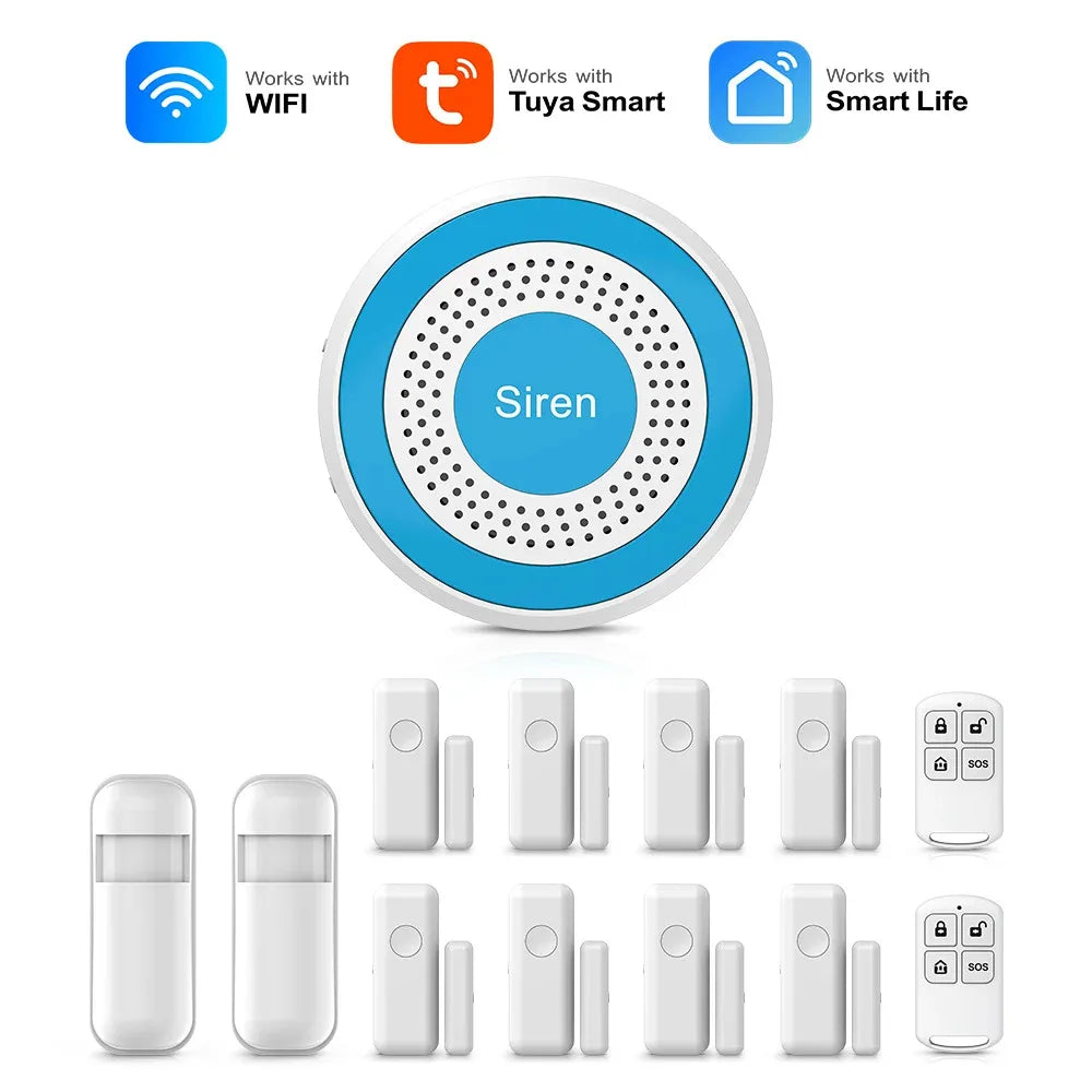 WiFi Home Alarm System with Alexa Voice Control and App Automation WiFi Alarm Kit H EU Plug Tidesmit