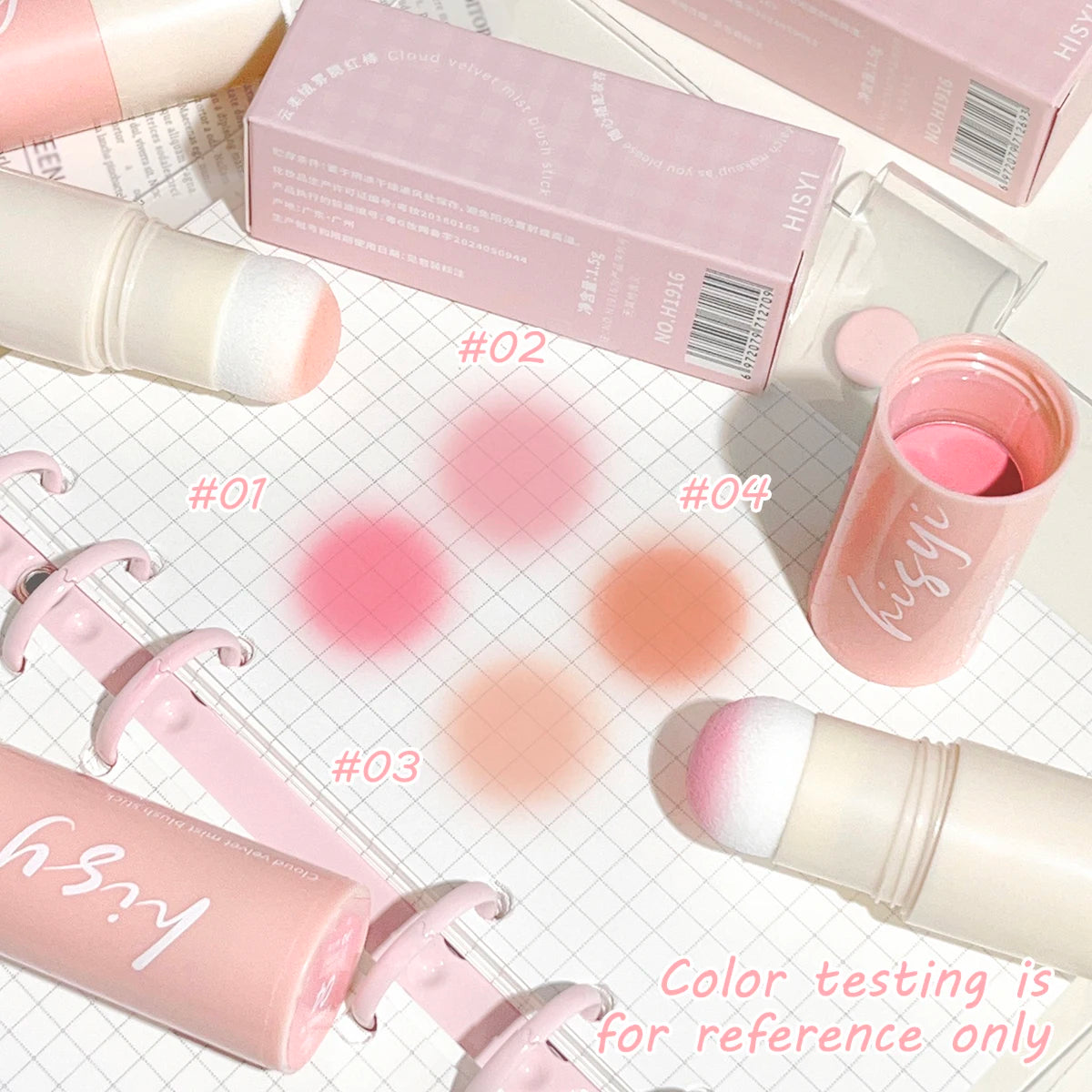 Tidesmit Cloud Soft Matte Blush Stick texture close-up for vibrant natural bare makeup and flawless skin finish