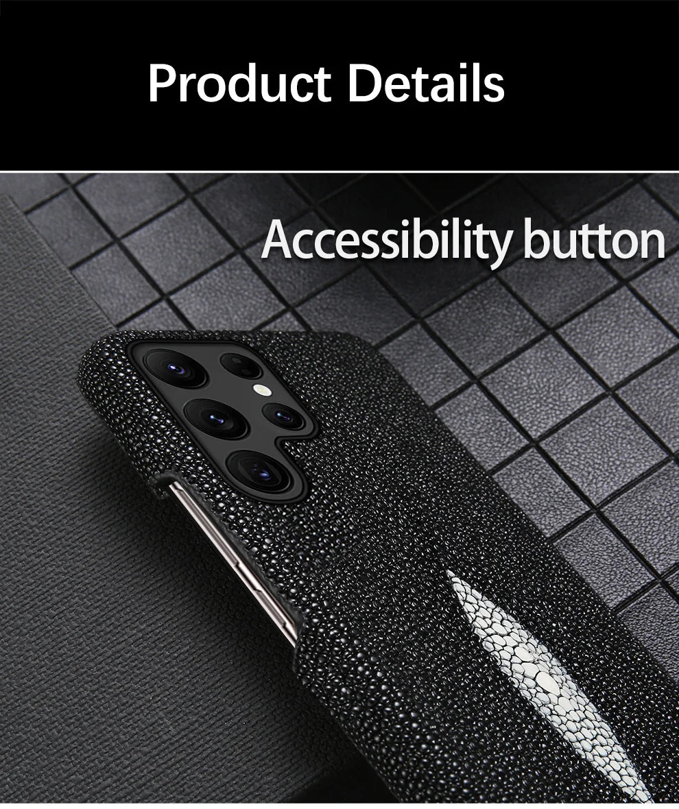 Stingray Leather Phone Case for Galaxy S24 S23 Ultra | Slim Drop Protection Tidesmit