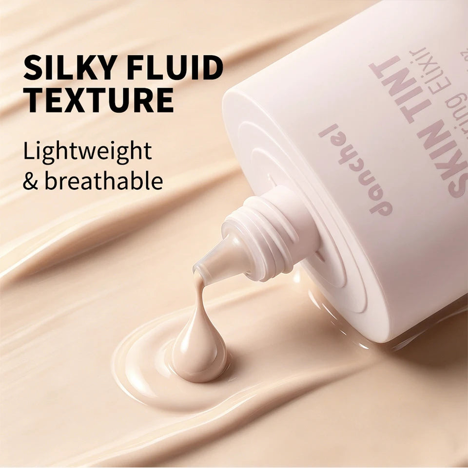 Tidesmit Skin Tint Blurring Elixir Foundation shade swatch showing long lasting hydrating pore coverage for all tones