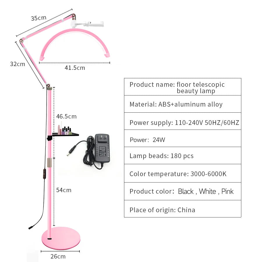 Half Moon Eyelash Lamp - LED Salon Light with Adjustable Color Temperature Tidesmit