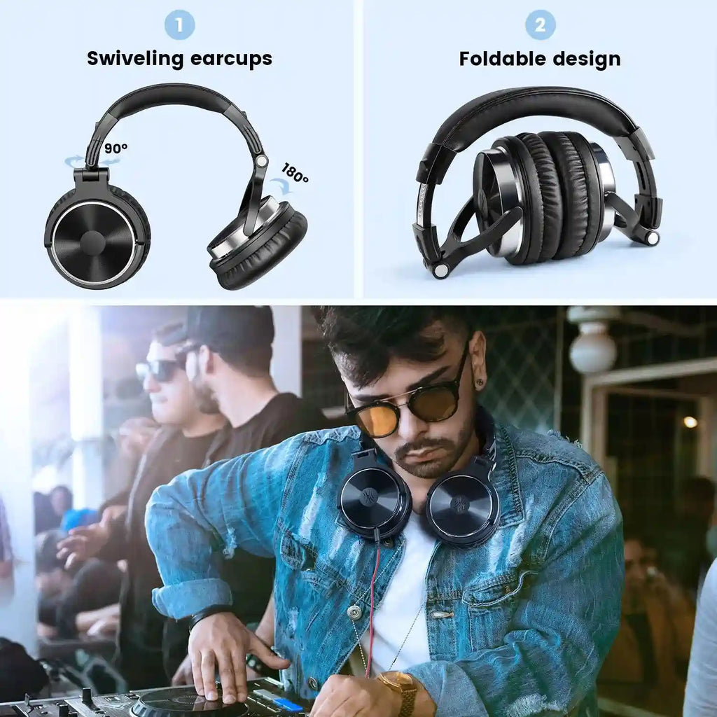 Wired Over-Ear Studio Monitor Headphones with Mic - Tidesmit Pro 10 Tidesmit