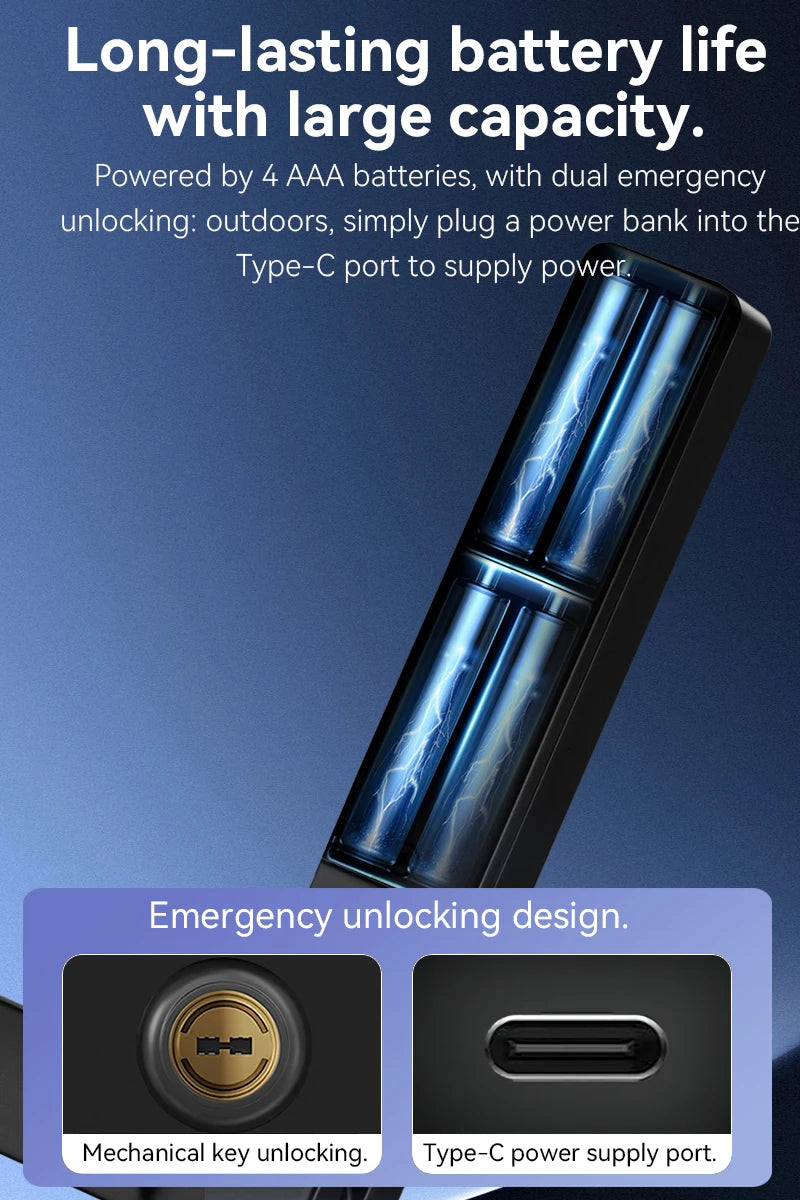Tuya App Smart Door Lock Waterproof Fingerprint Password Card Bridge-Cut For Outdoor Pull Push Sliding Grille Door