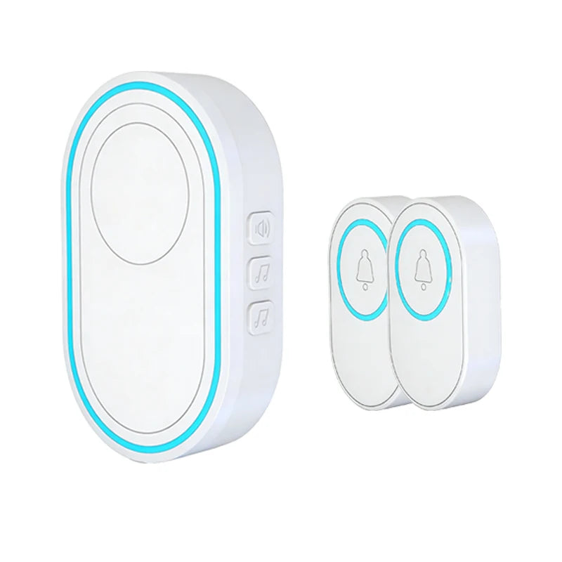 Wireless White Doorbell Waterproof Welcome Chime Home Door Bell Intelligent 39 Songs Smart Alarm With Battery For Store Hotel