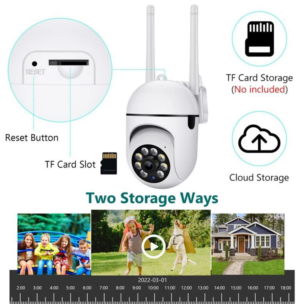 8MP Wifi Surveillance Camera Wireless Security PTZ IP Camera Color Night Vision AI Human Tracking CCTV Camera 4X Digital Zoom