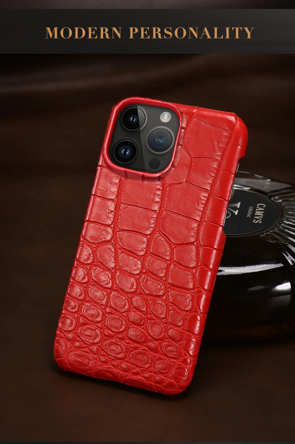Crocodile Leather iPhone 17 Pro Case – Slim Shock-Absorbing Cover Tidesmit
