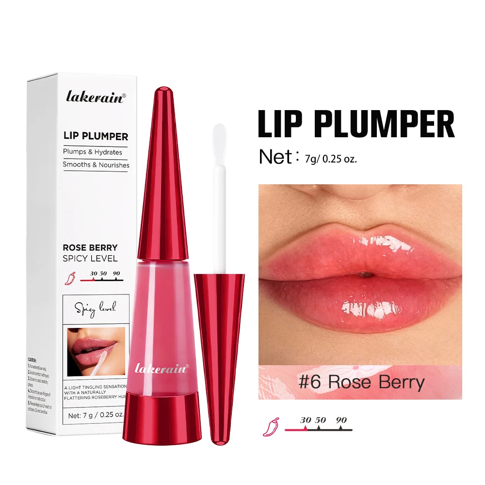 Lip Plumper Gloss Hydrating Shine - Nourishing Formula for Fuller Lips Lip Care 6Rose Berry Tidesmit