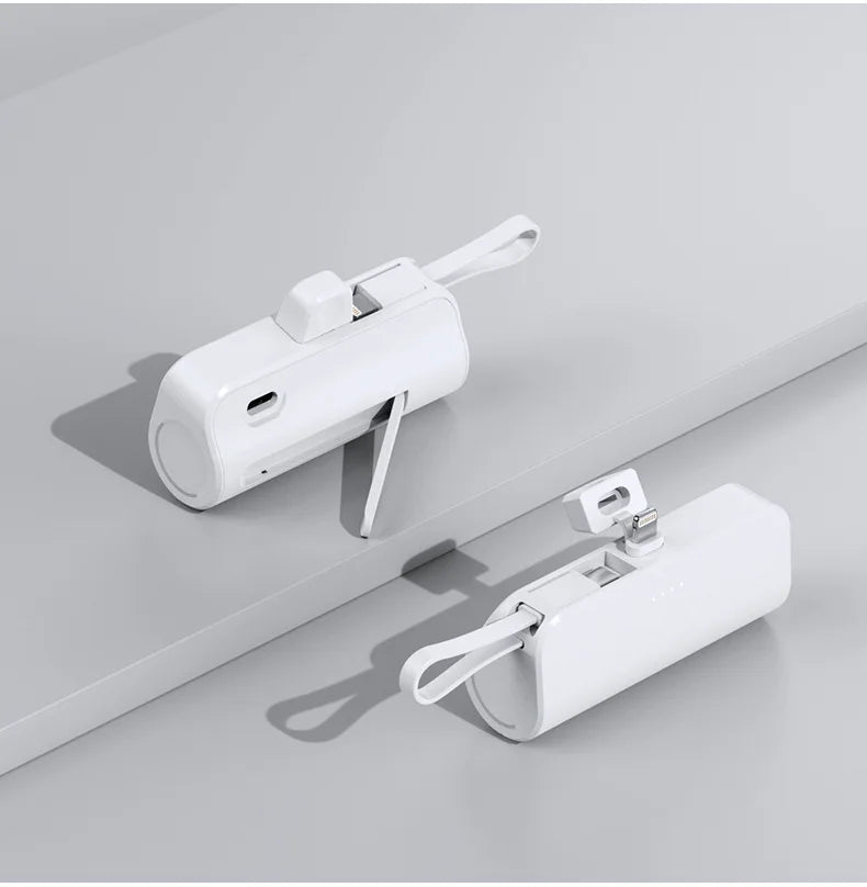 Portable Charger 5000mAh with Built-in Cable - Compact Fast Power Bank Tidesmit