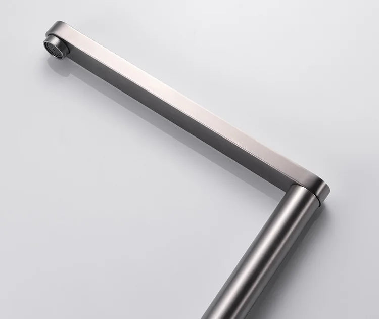 304 Stainless Steel Sink Faucet Hidden Lifting Folding Kitchen Faucet Hot and Cold Mixed Water Separate Sink Tap Dual Holes