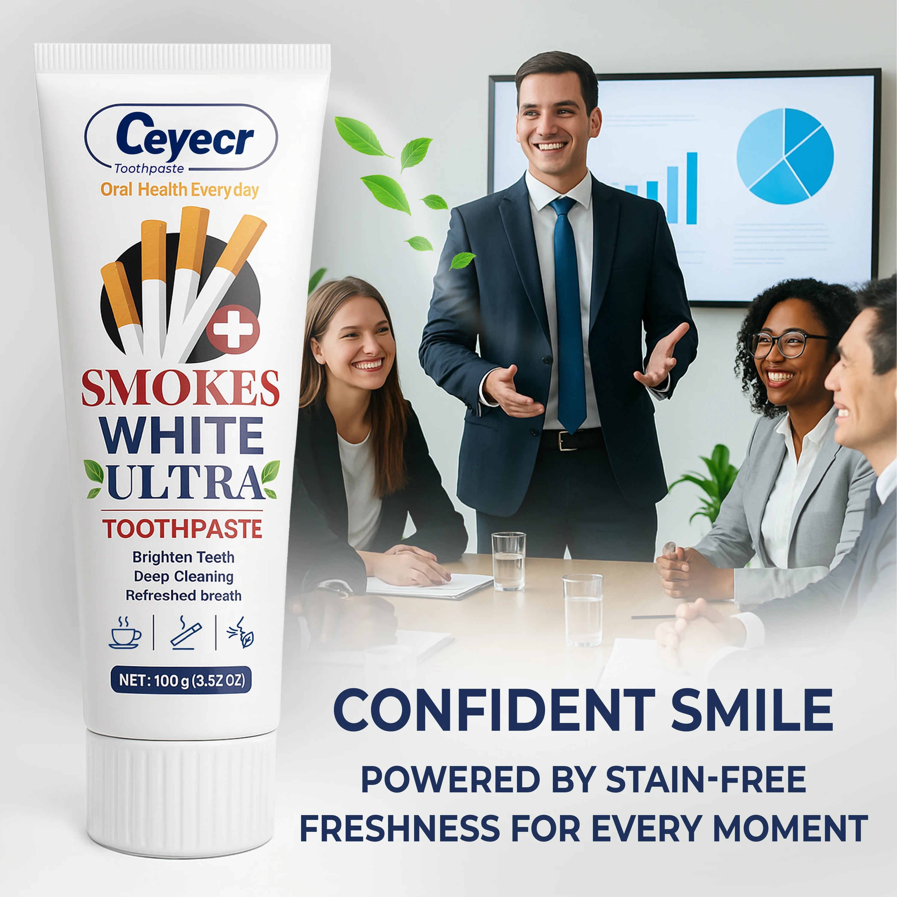 Tidesmit Smokers Toothpaste for removing cigarette stains and whitening yellow teeth