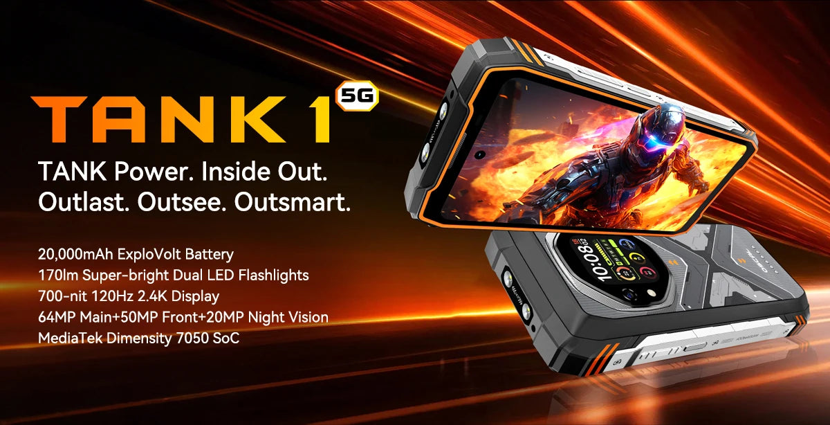 Blackview OSCAL TANK 1 Rugged Smartphon 5G 6.78" FHD+Display Cell Phone16GB+512GB 20000mAh 64MP Telephone Portabl Android 15 NFC