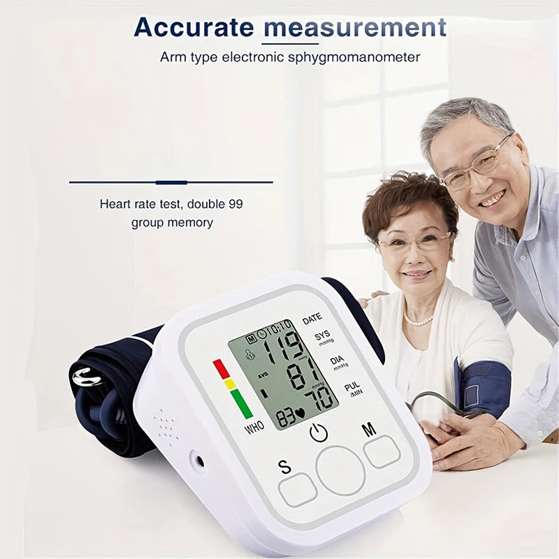 Portable Tonometer Digital Tensiometer Heart Rate Monitor Arm Blood Pressure Monitor BP Equipment Automatic Professional Medical