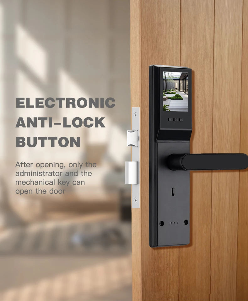 Tuya WiFi Digital Electronic Smart Door Lock with Camera Photo Capture for Residential and Apartment Entrance doors