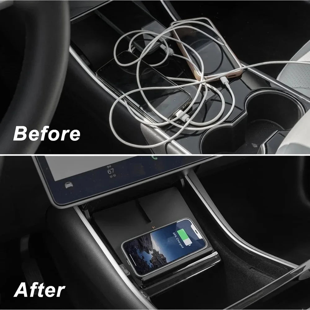 Wireless Charger for Tesla Model 3 2017-2020 | 15W Fast Qi Charging Pad Tidesmit