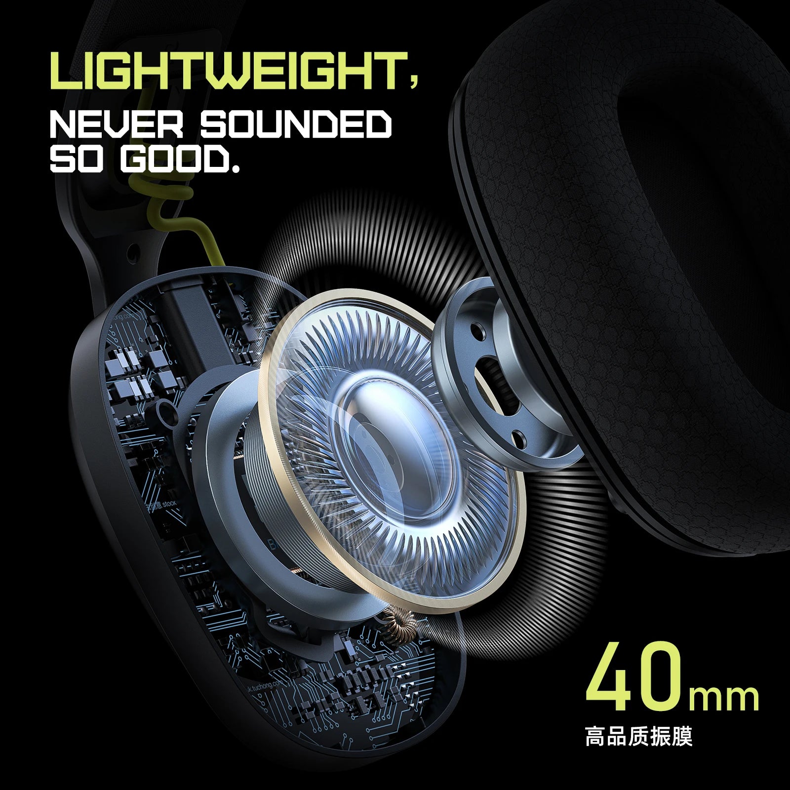 Wireless Gaming Headset with Active Noise Canceling - White Tidesmit Tidesmit