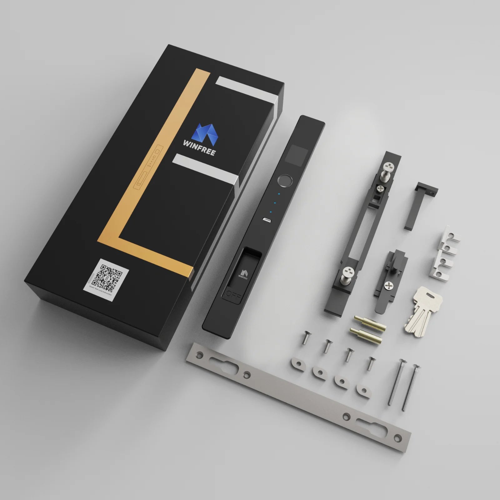 WINFREE Sliding Window Door Smart Lock Fingerprint Tuya Bluetooth Smart Window Lock  Special Aluminiun Profile Window Lock