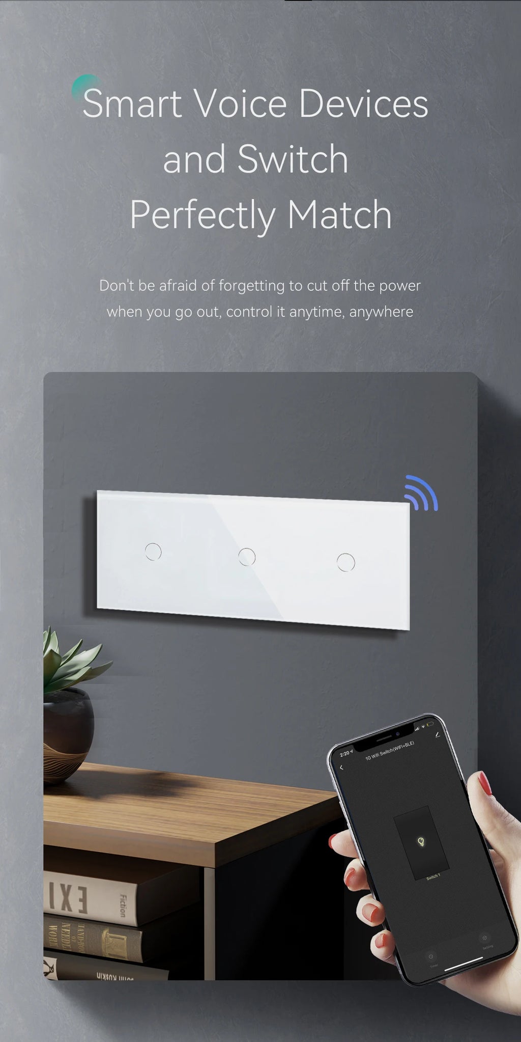 WiFi Smart Light Switch - Glass Touch Panel | Tidesmit Home Automation Tidesmit