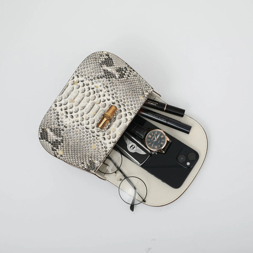 New Fashionable Women's Handbag Hand-held Bamboo Versatile Crossbody Bags Female Genuine Leather Handbags Woman Bags Top-handles