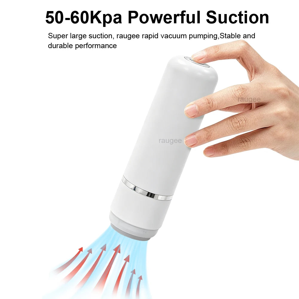 Handheld Vacuum Sealer Pump Electric Air Pump Mini Food Vacuum Sealer for Food Fresh Keeping Vacuum Sealed Bag Storage Bag