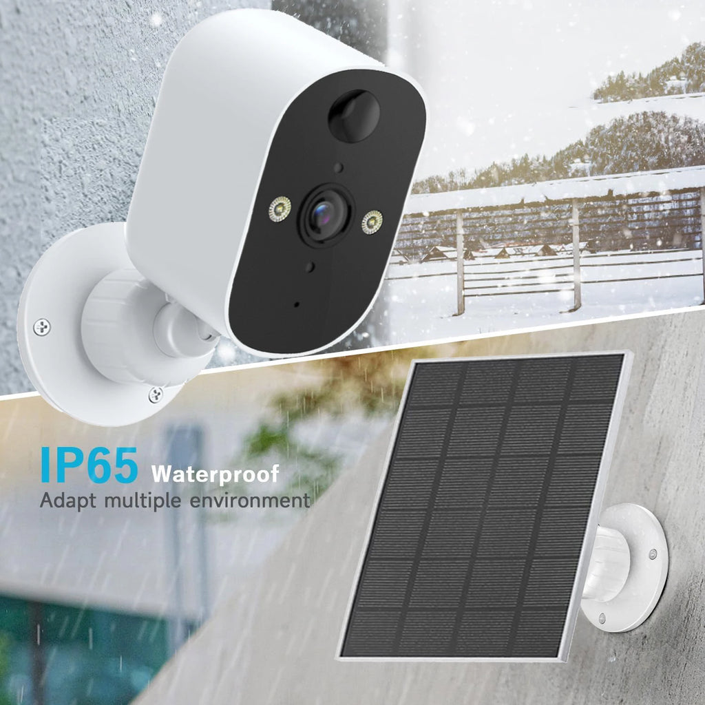 1080P WiFi Camera Outdoor Solar Battery Wireless Solar Powered Security Camera AI Motion Detection 2-Way Audio Night Vision