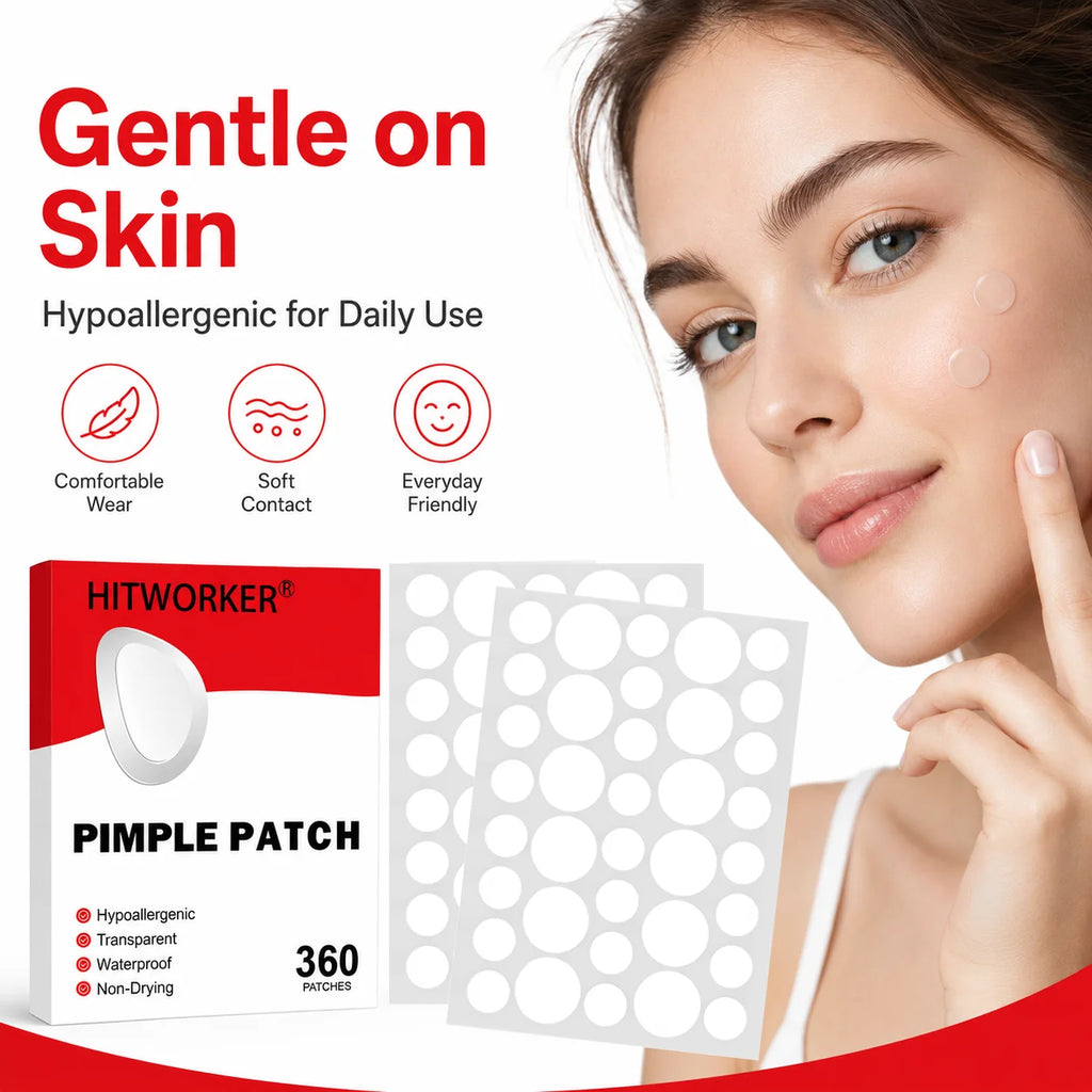 360counts hydrocolloid acne patch, acne patch covers pimples and spots, a fast and gentle skincare product