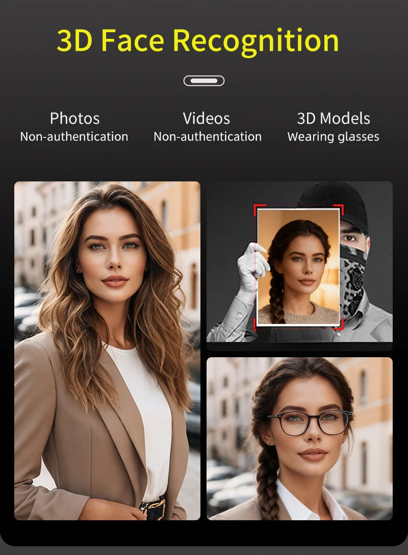 3D Face Recognition Digital Door Lock Unlock Smart Lock With Camera FIngerprint Password Unlock Keyless Electronic Door Lock