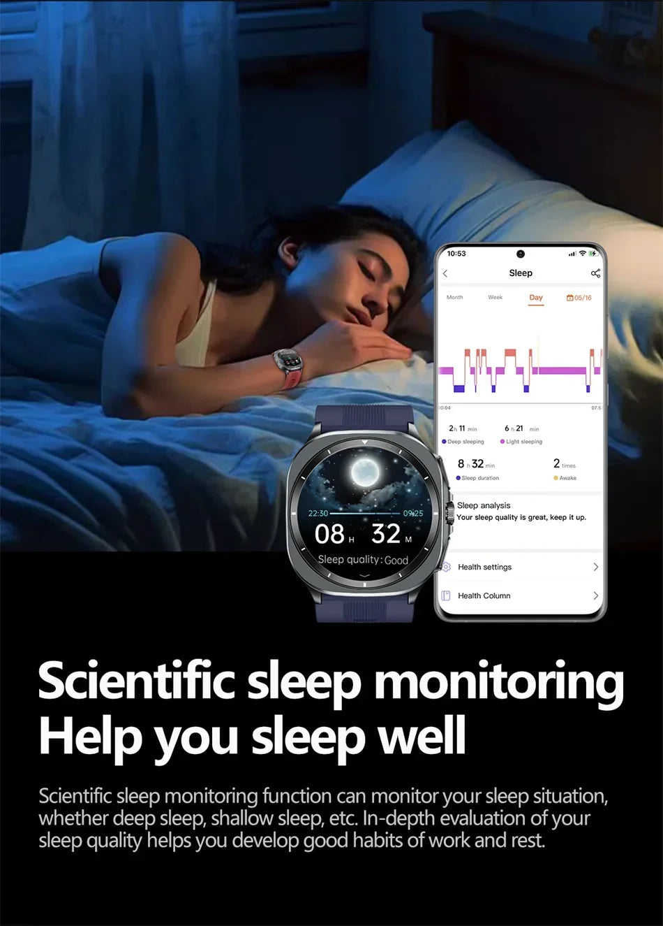 New AI Diagnosis Smart Watch Men, Air Pump Airbag Accurate Measure Blood Pressuer ECG Uric Acid Lipid Smartwatches For XIAOMI