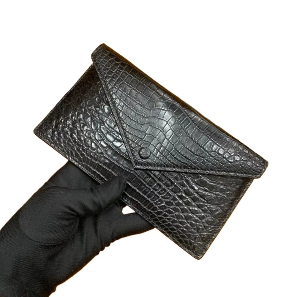 Authentic crocodile leather women's handbag fashion party bag girl high-quality crocodile wallet well-known design card bag