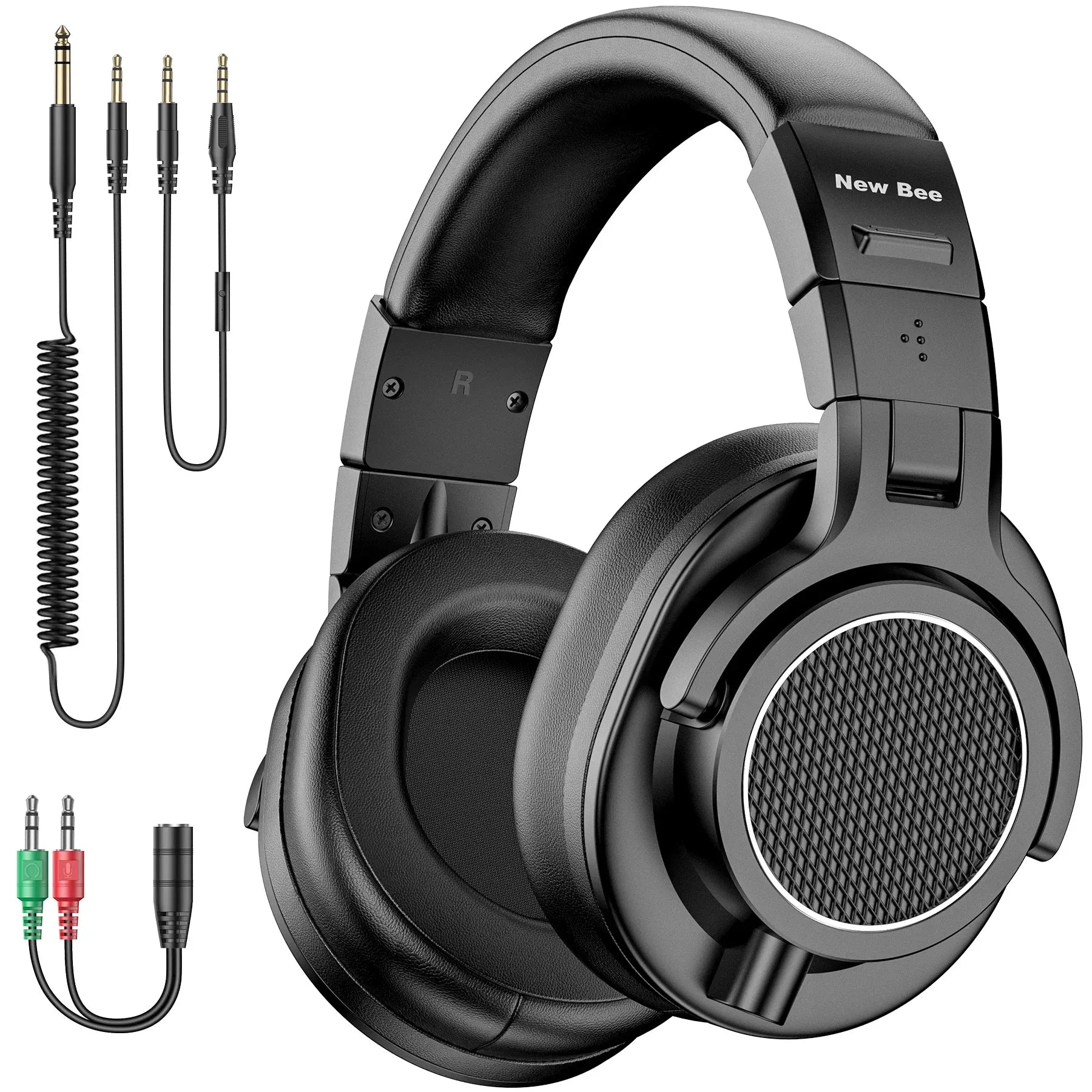 Tidesmit Wired Studio Headphones Over Ear Monitor With Mic Black Tidesmit