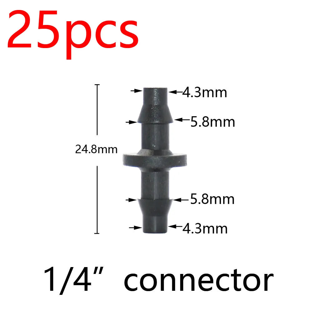 Garden Hose Connectors Barbed Tee Elbow Cross End Plug Coupling WDrip Irrigation System Atering Fitting For 3/5 4/7mm Hsse 2027