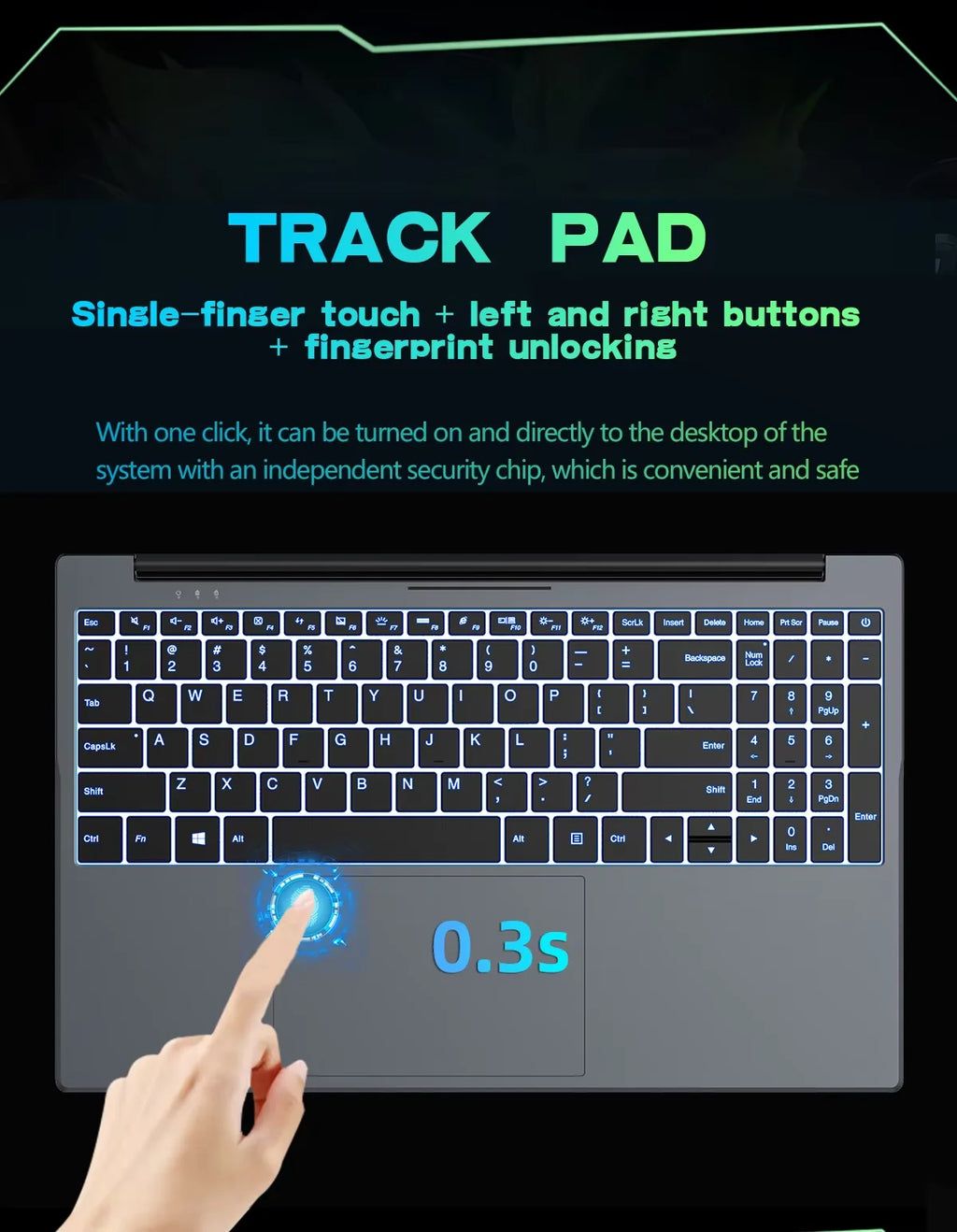 15.6 inch Fingerprint Unlock Laptop Intel Core i9 10980HK laptop windows 11 game laptops  16GB RAM 1TB SSD computer Backlight