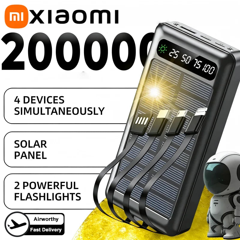 Tidesmit 200000mAh Solar Power Bank - Fast Charging Portable Charger Tidesmit