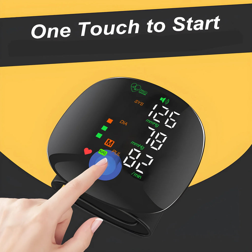 Rechargeable Wrist Blood Pressure Monitor Medical English Russian Voice Digital Tensiometro Health Sphygmomanometer Tonometer