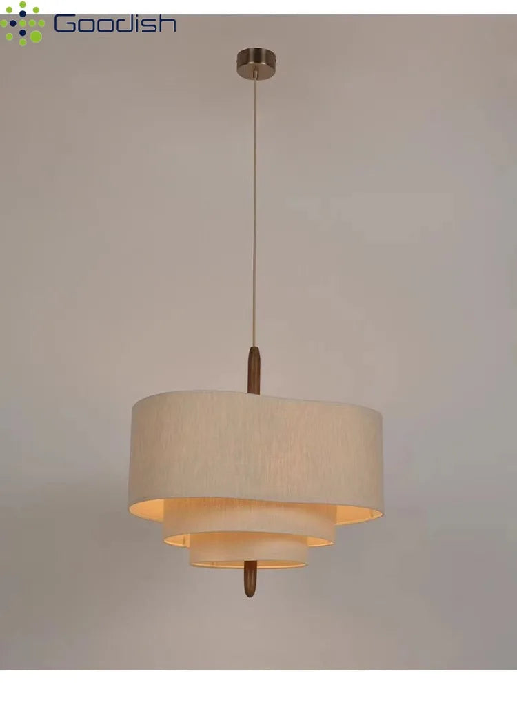 Wabi Sabi Fabric LED Pendant Light 58cm - Adjustable Ambient Lighting Tidesmit