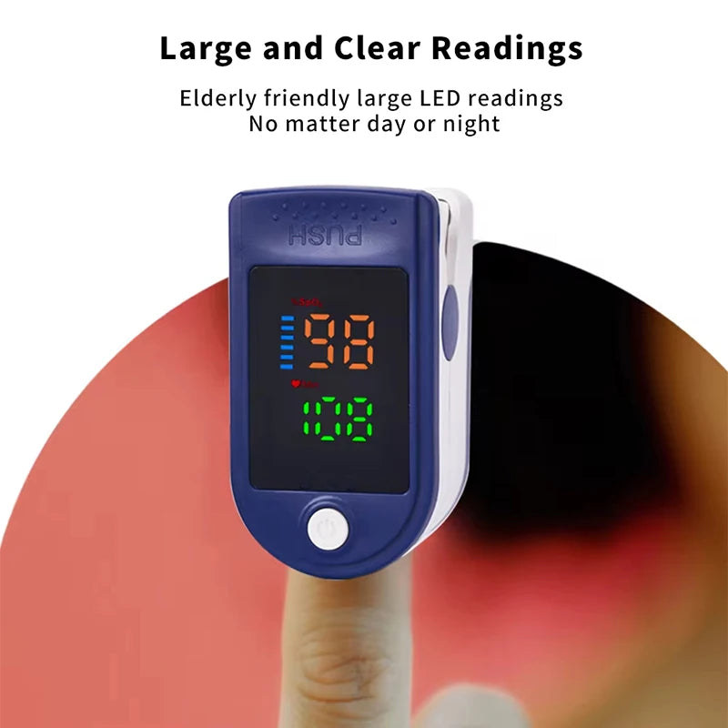 4 Colors Oximeter Portable Fingertip Pulse Blood Oxygen Saturation Monitor LED Display Fingertip Oximeter Testing SPO2