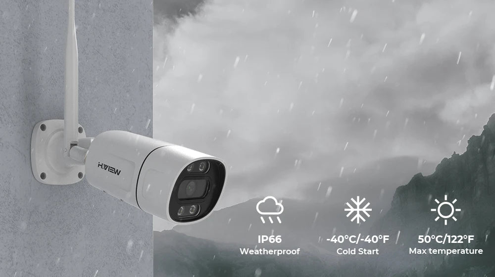 H.view 8CH 5mp Wireless Wifi Camera Security System CCTV Camera Video Surveillance Kit NVR Indoor Outdoor Two-Way Audio Xmeye