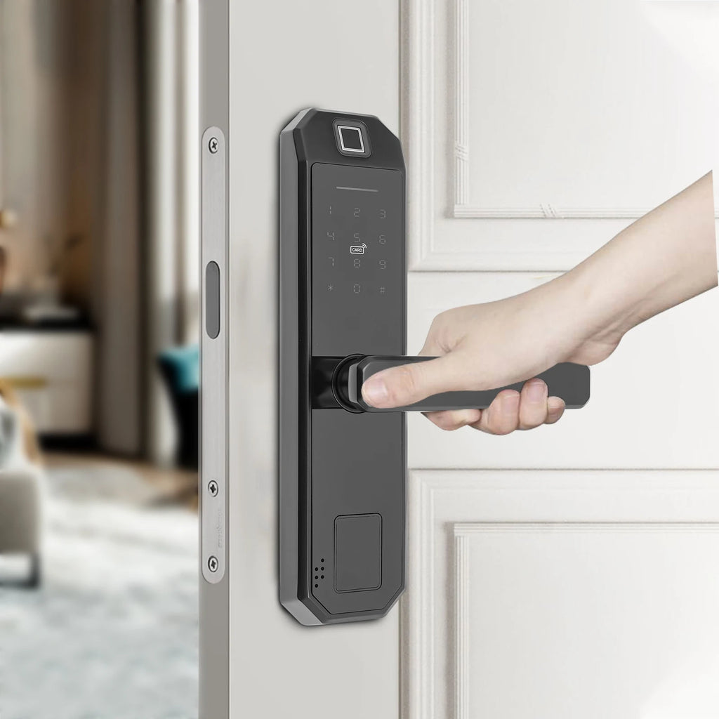 Smart Door Lock Fingerprints passwords 4 Unlock Methods 15 Month Battery  200 User Capacity for Home Office Apartment Security