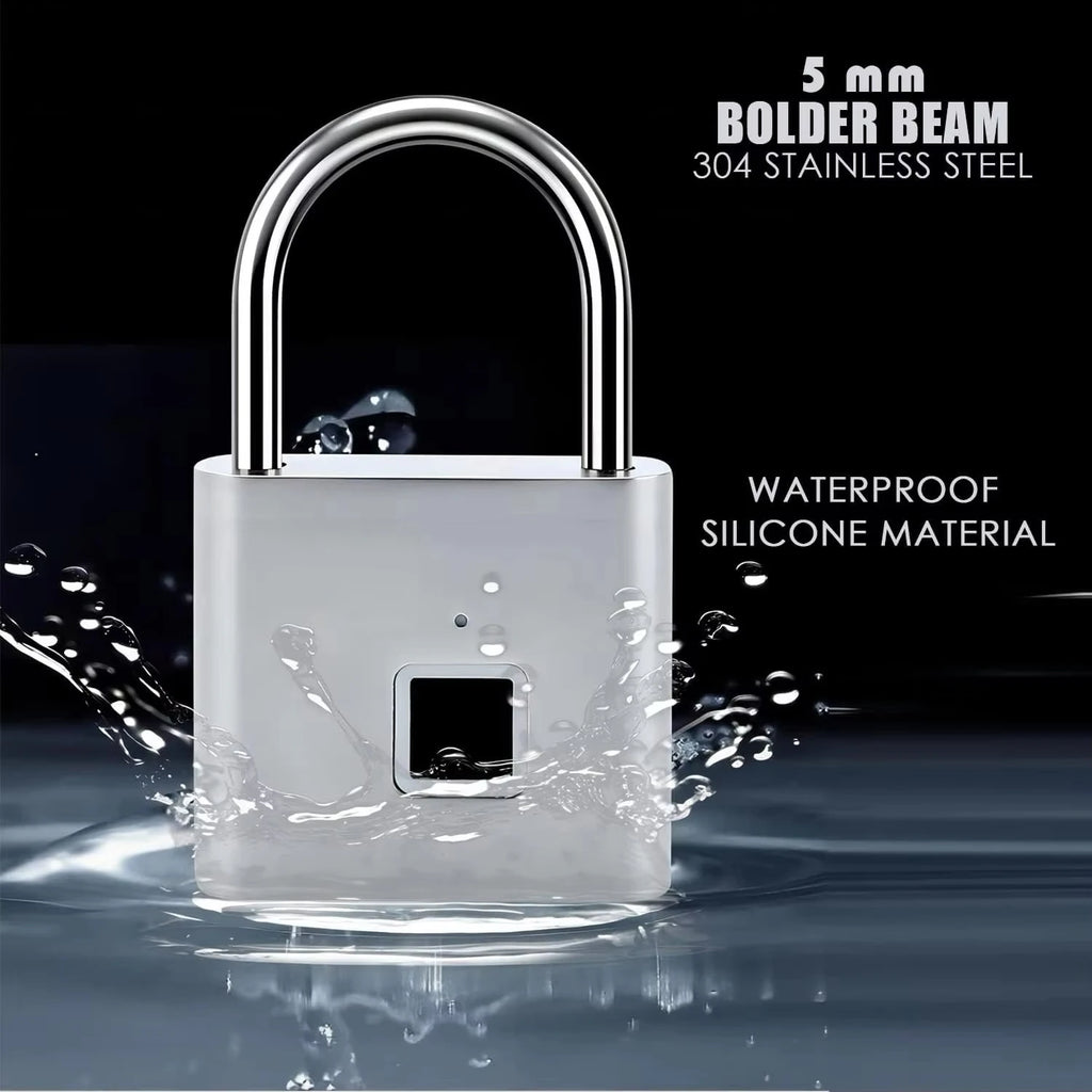 CDOK P2 Fingerprint Padlock, Built-in Rechargeable Battery, Outdoor Waterproof, Easy to Use