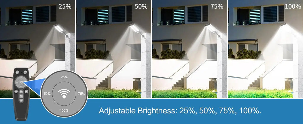 2 Pack Solar Street Light Outdoor, 4000W LED Solar Powered Flood Light with Remote Control, Motion Sensor Dusk to Dawn Security Lighting, IP66 Waterproof for Yard Driveway Garden Deck Garage