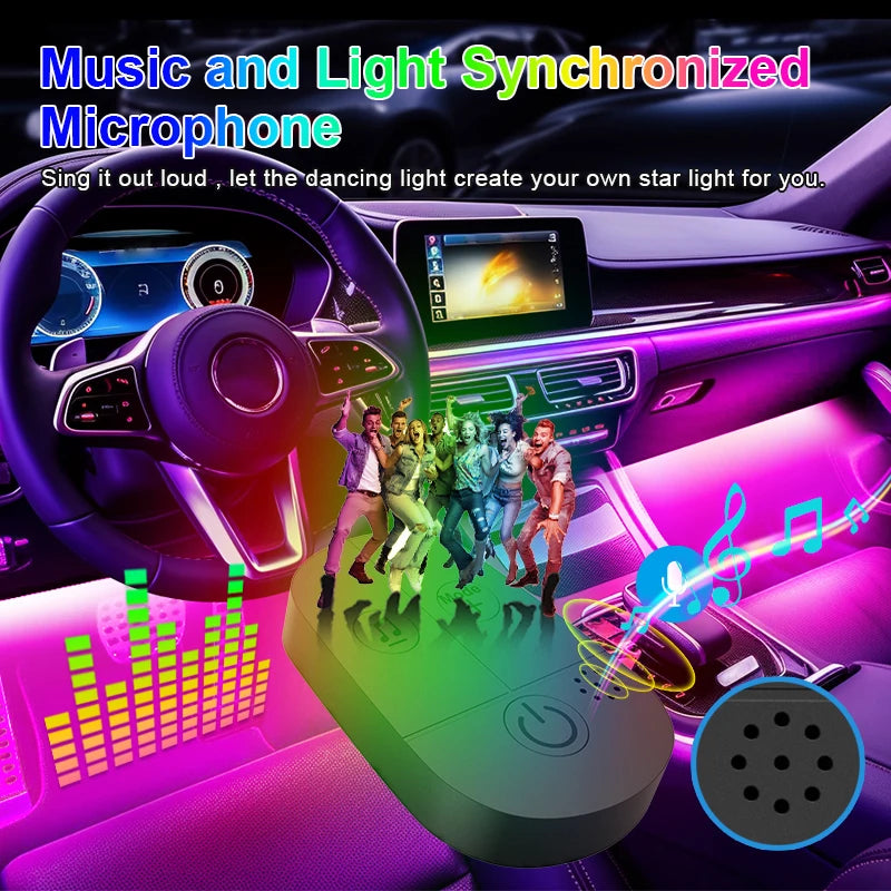 Ambient Car LED Footwell Lights – App Controlled Interior Lighting Tidesmit