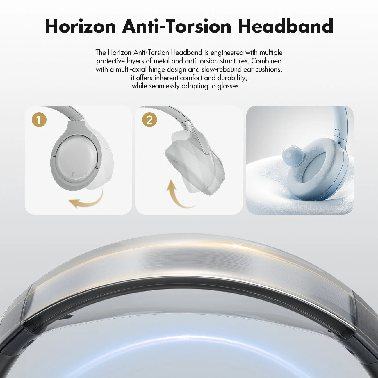 Tidesmit Wireless Headphones with Active Noise Cancellation - Over-Ear Tidesmit