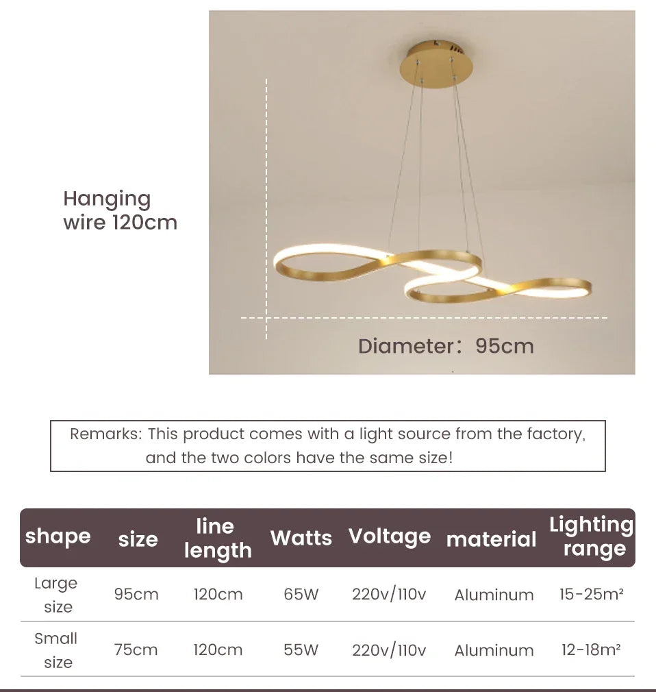 Modern Nordic LED Ring Light | Dimmable Minimalist Home Lamp 92cm Tidesmit