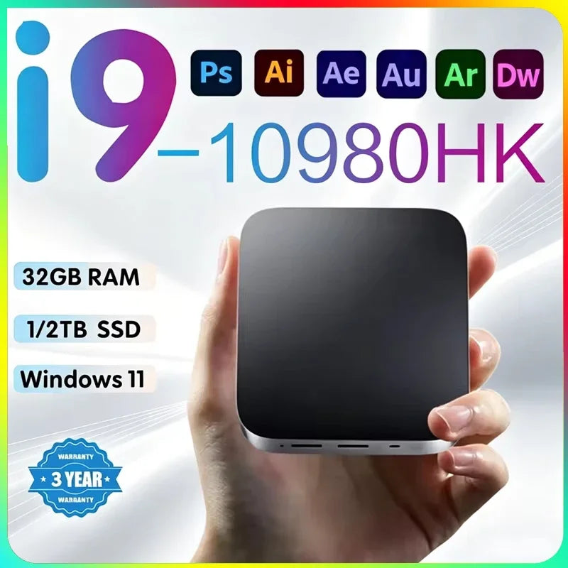 Compact Gaming Notebook i9-10980HK Mini Win11 Pro 32GB RAM 1TB/2TB SSD 4K HD WiFi6 BT5.2 Home Office Laptop