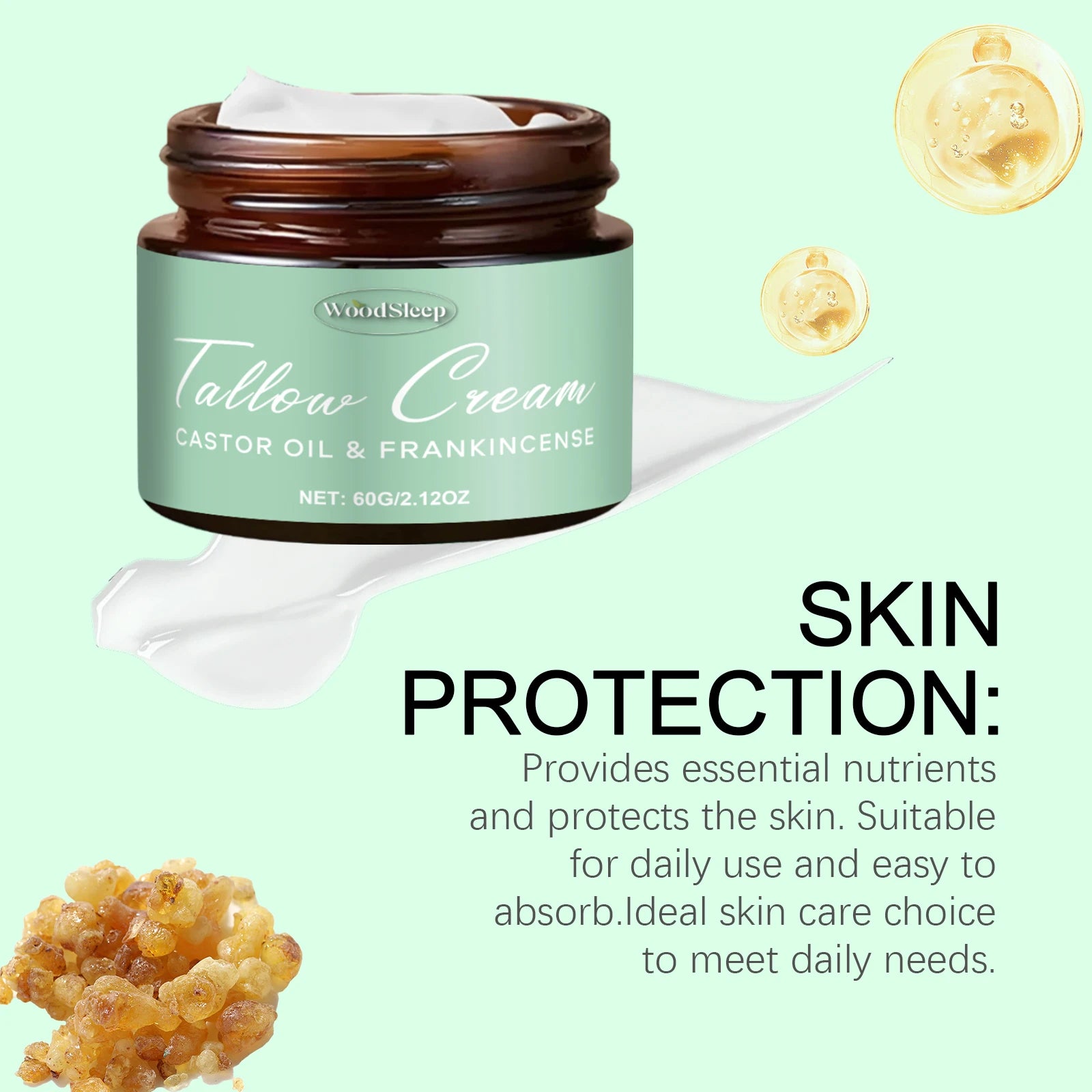 Beef Tallow Face Cream Anti Aging Fine Lines Deep Moisturizing Soothing Repair Damaged Day Skin Nourishing Face Body Lotion 60g