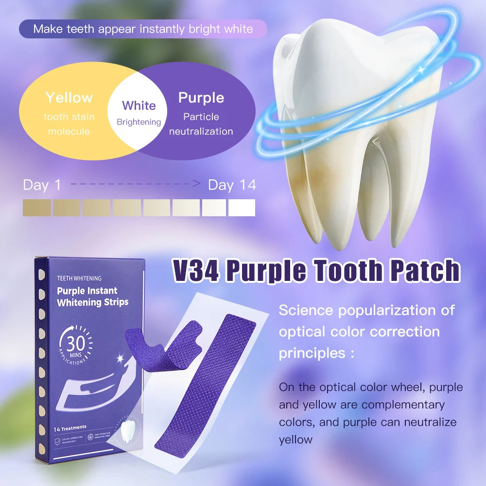Tidesmit teeth whitening strips for removing yellow stains and plaque for professional home dental care