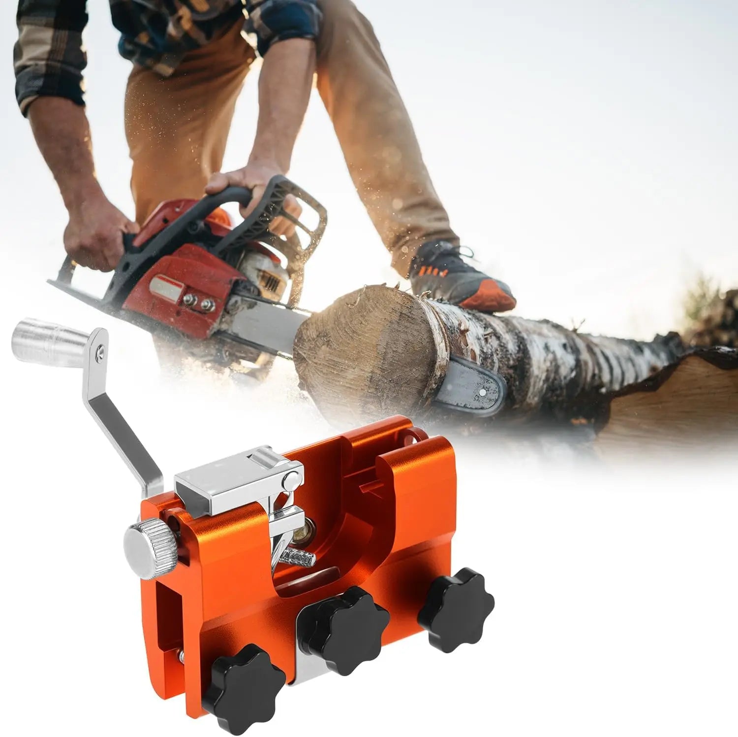 Fast  Chain Sharpener, Chainsaw Sharpener Kit, Portable Hand Crank Chainsaw Chain Sharpener Set, for All Kind Of Chain Saws