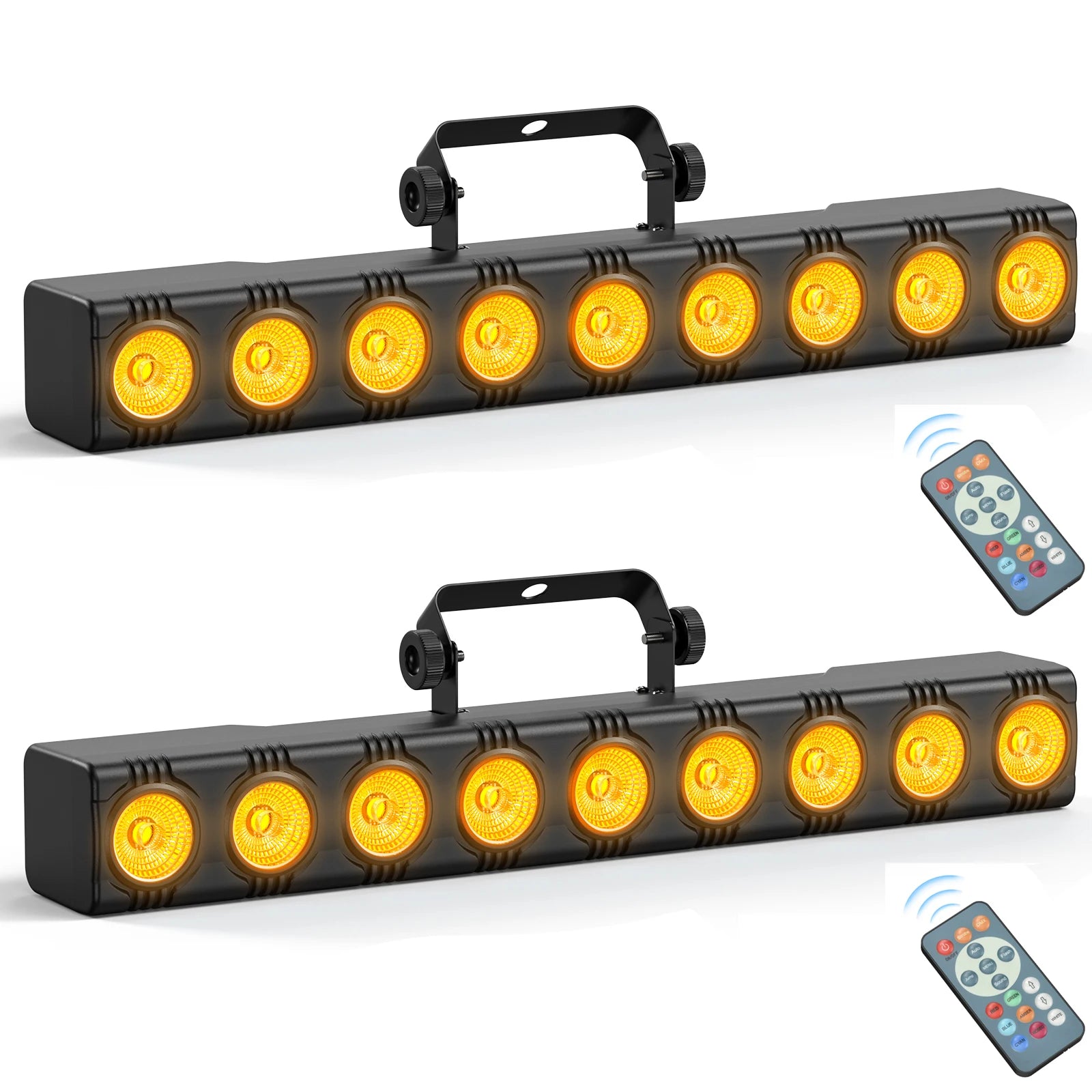 RGBW LED light bar with carry handle and included remote control