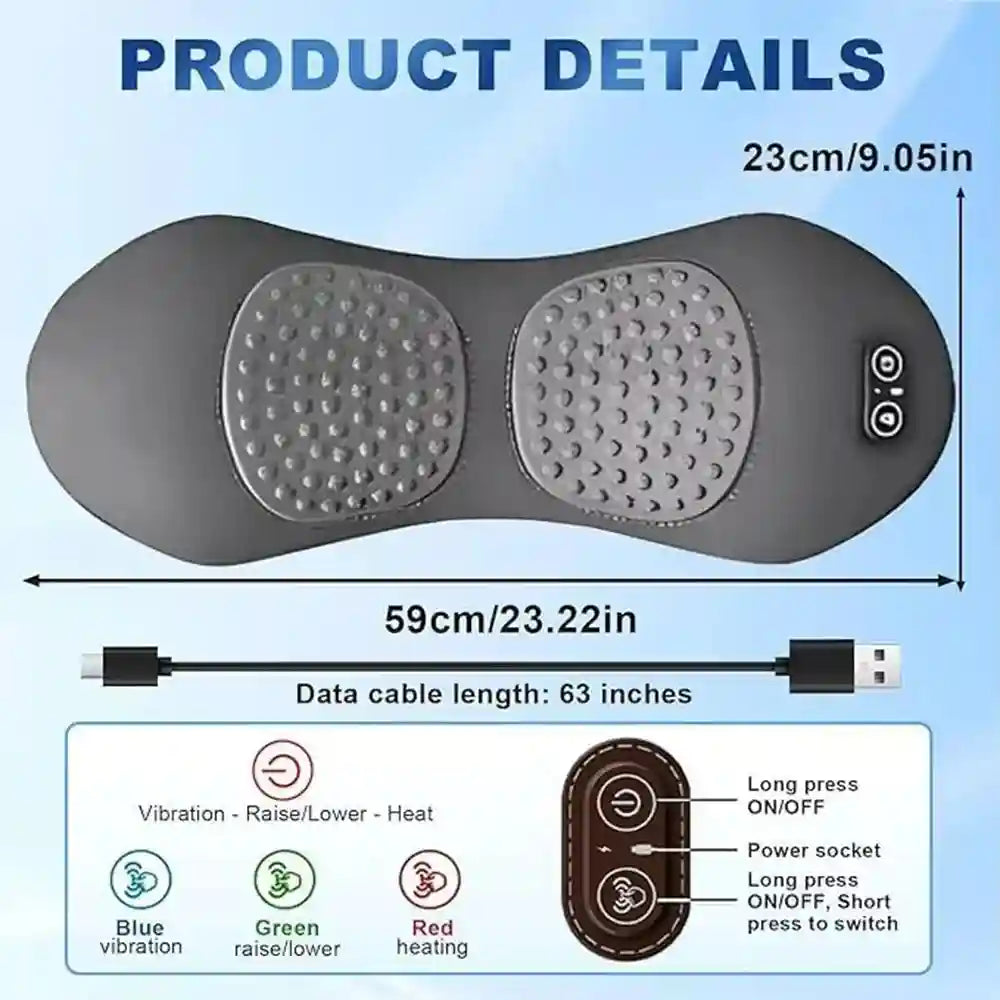 Back Massager with Heat and Vibration for Pain Relief - Tidesmit Relaxation Treatment Tidesmit
